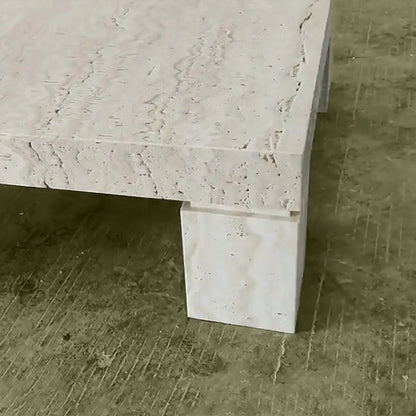 contemporary travertine coffee table square