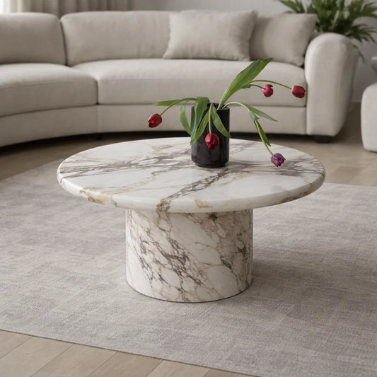 Custom Viola Marble Side Table