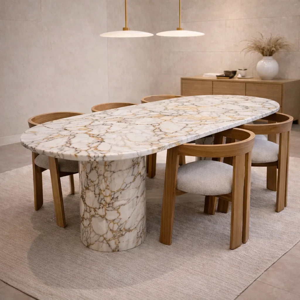 Custom Order Calacatta Viola Dining Table