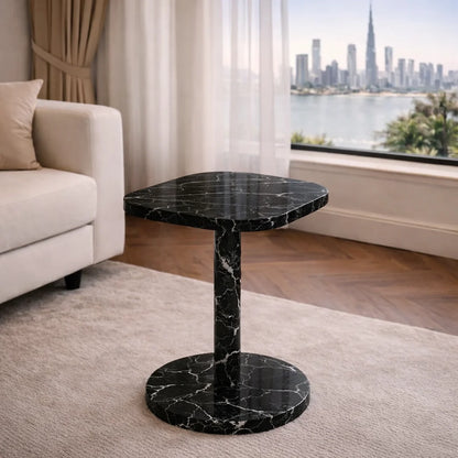 Custom Square Travertine Side Table