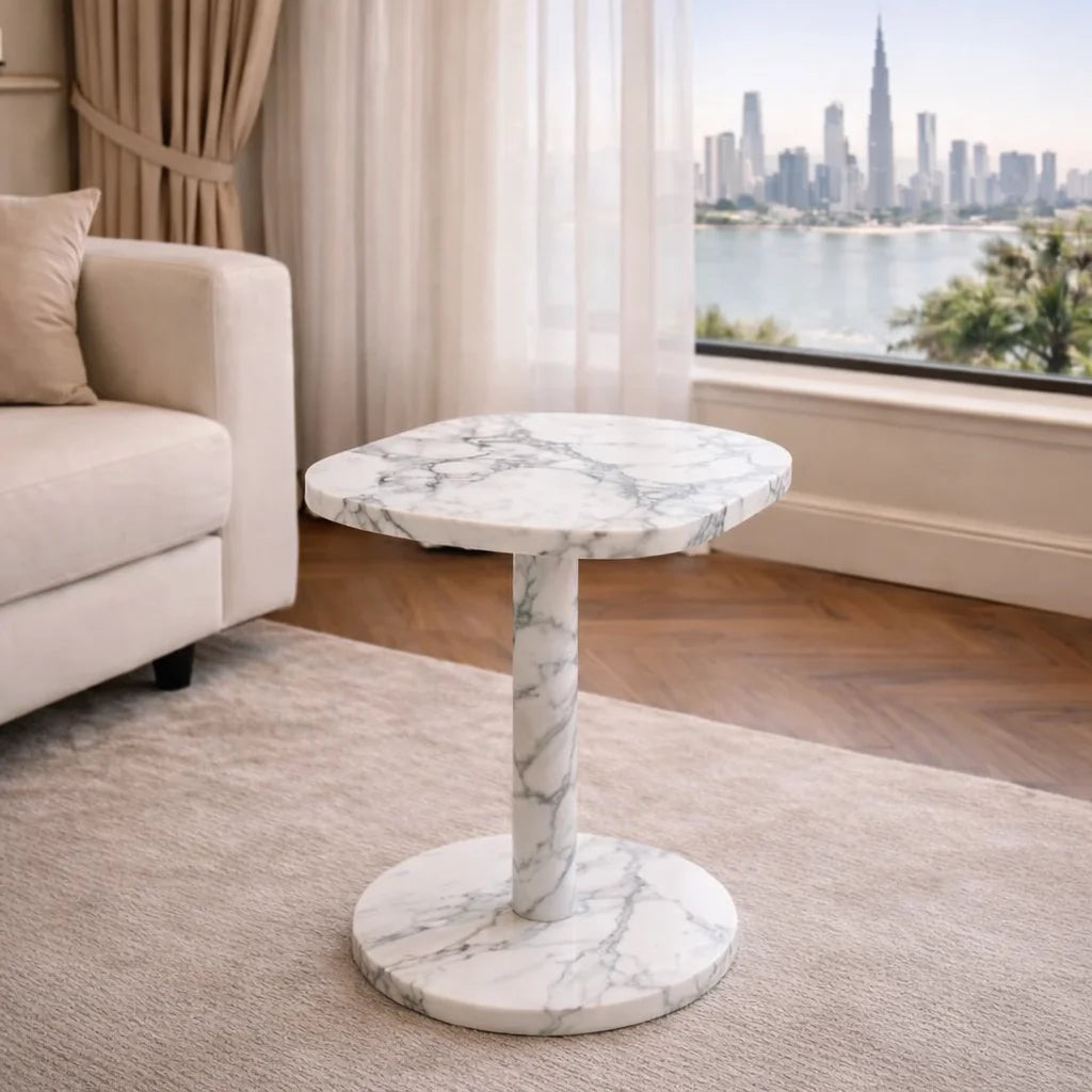 Custom Square Travertine Side Table
