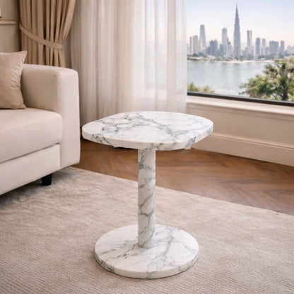 Custom Square Travertine Side Table