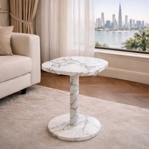 Custom Square Travertine Side Table