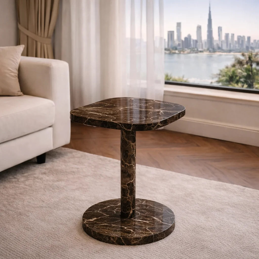 Custom Square Travertine Side Table
