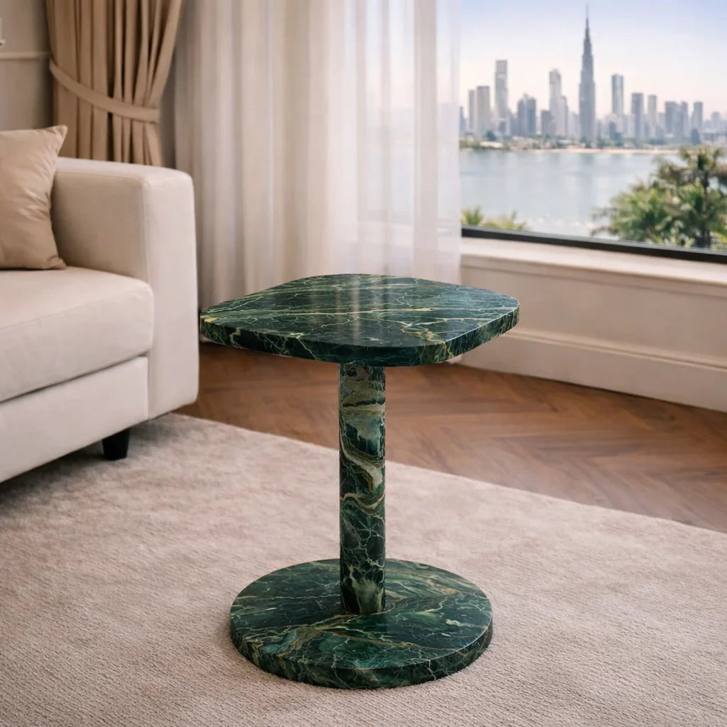 Custom Square Travertine Side Table