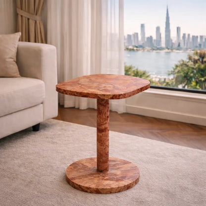 Custom Square Travertine Side Table