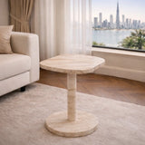Custom Square Travertine Side Table