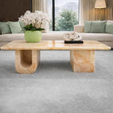 Emerald Arc Marble Coffee Table