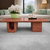 Emerald Arc Marble Coffee Table