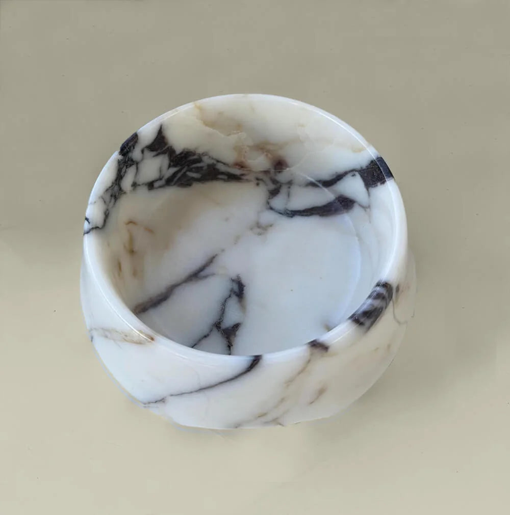 dog cat bowl in marble 