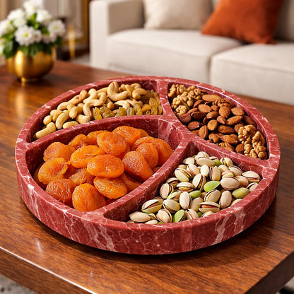 Dry Fruits Round Marble Tray