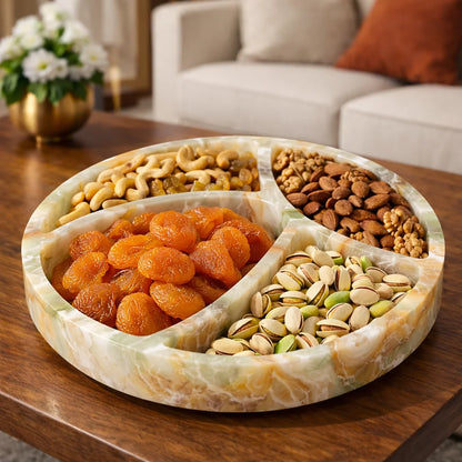 Dry Fruits Round Marble Tray