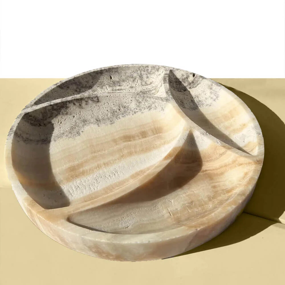 Dry Fruits Round Onyx Marble Tray in Dubai