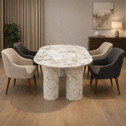 Elite Oval Marble Dining Table