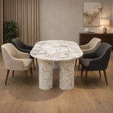 Elite Oval Marble Dining Table