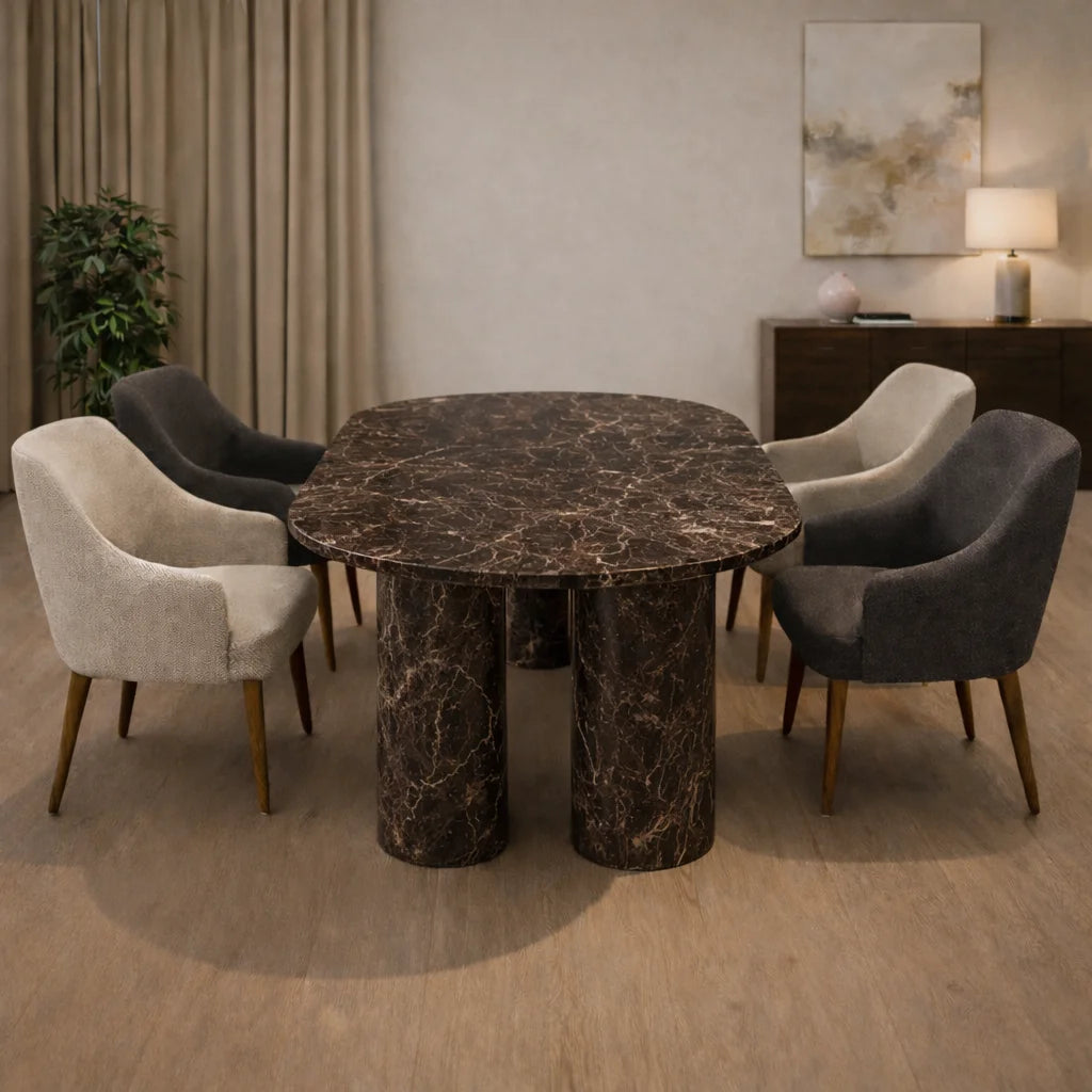 Elite Oval Marble Dining Table