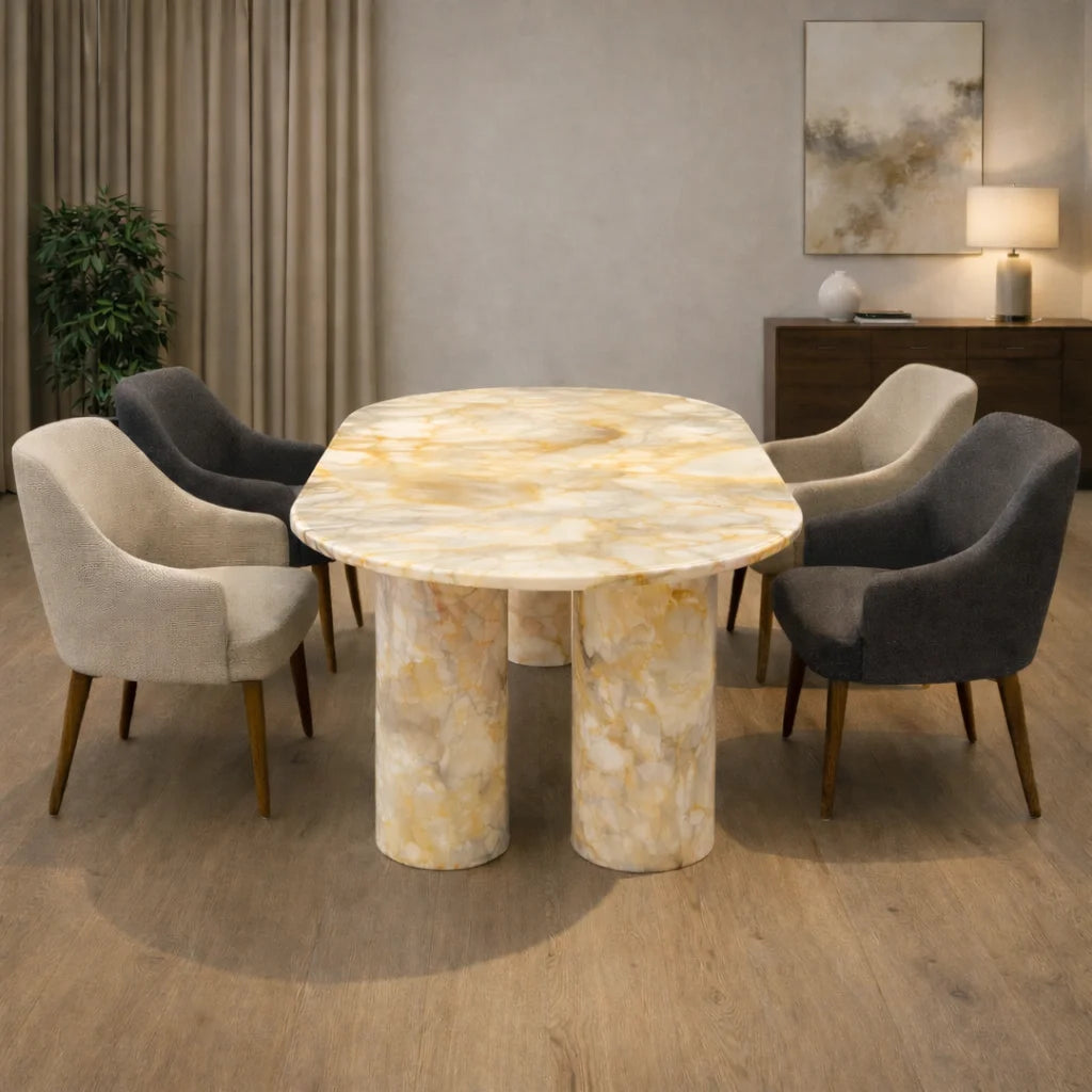 Elite Oval Marble Dining Table