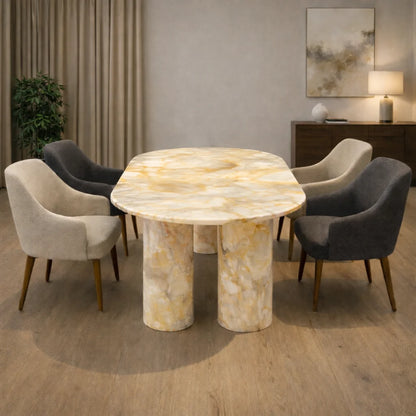 Elite Oval Marble Dining Table