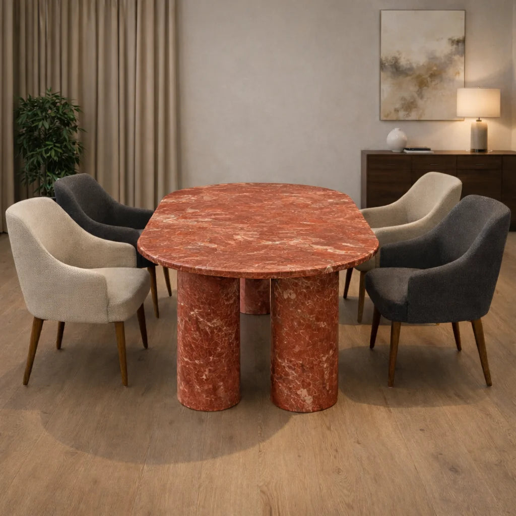 Elite Oval Marble Dining Table