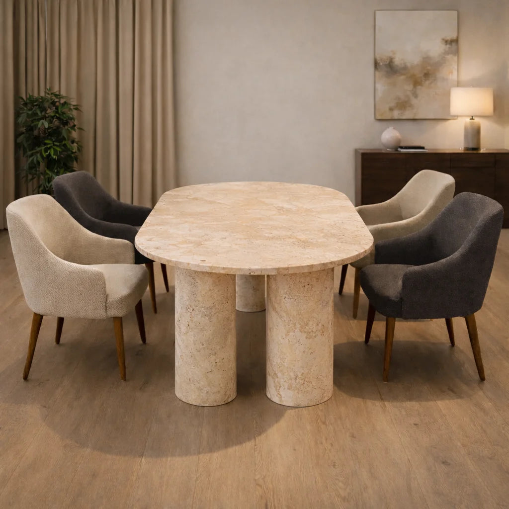 Elite Oval Marble Dining Table