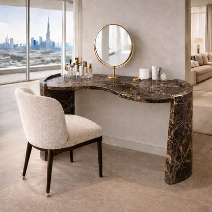 Aurelia Curve Marble Console Table