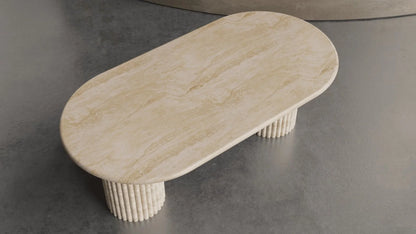 Fluted Elegance Marble Dining Table
