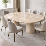 Fluted Elegance Marble Dining Table