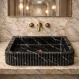 Fluted Stone Bathroom Sink