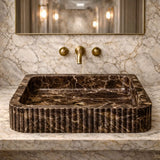 Fluted Stone Bathroom Sink