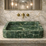 Fluted Stone Bathroom Sink