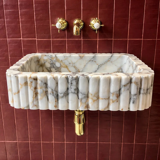 Fluted Washbasin Wall Mount Sink
