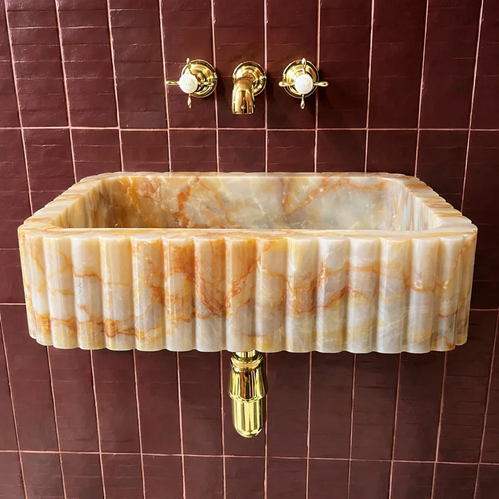 Fluted Washbasin Wall Mount Sink