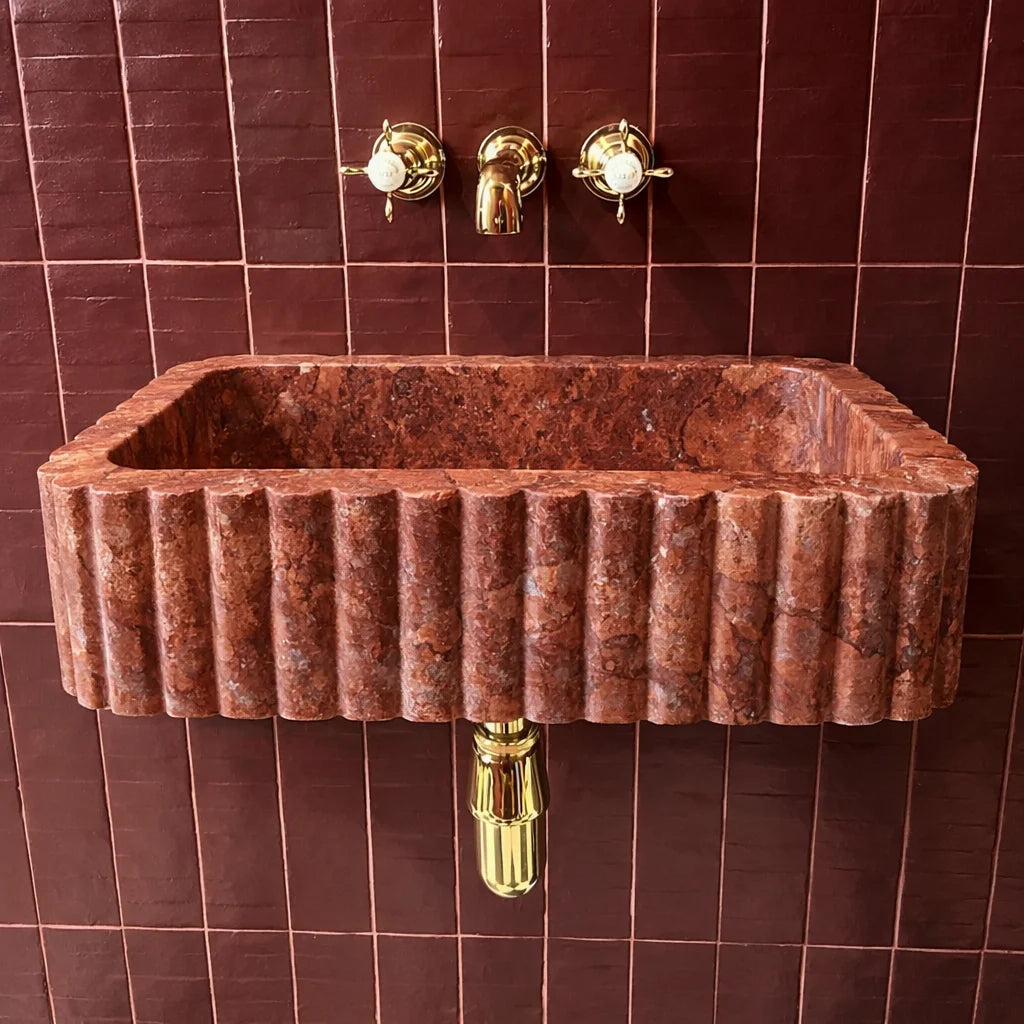 Fluted Washbasin Wall Mount Sink