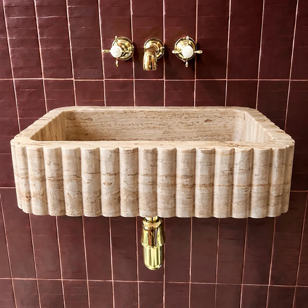 Fluted Washbasin Wall Mount Sink