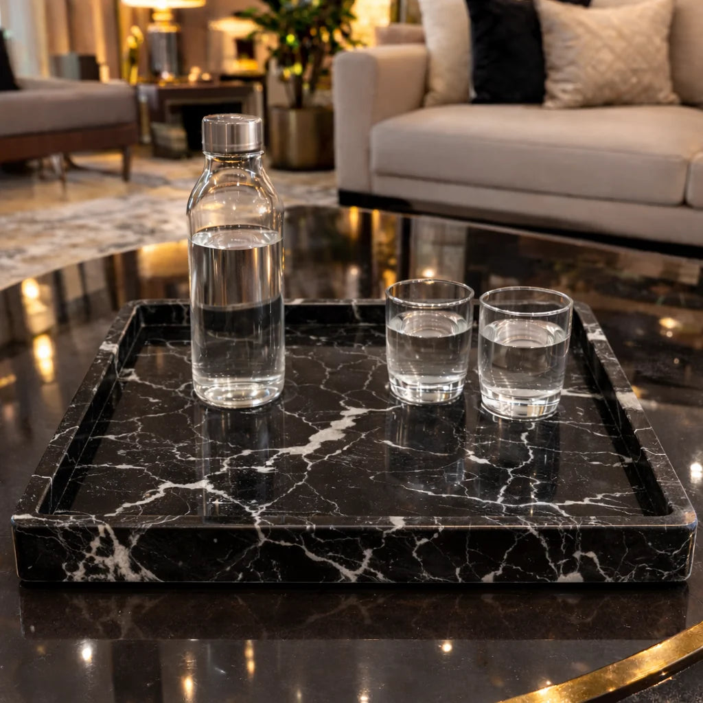 Gold Touch Marble Tray