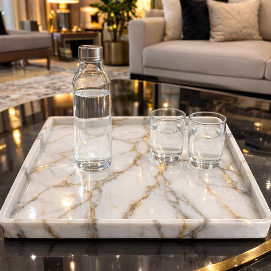 Gold Touch Marble Tray