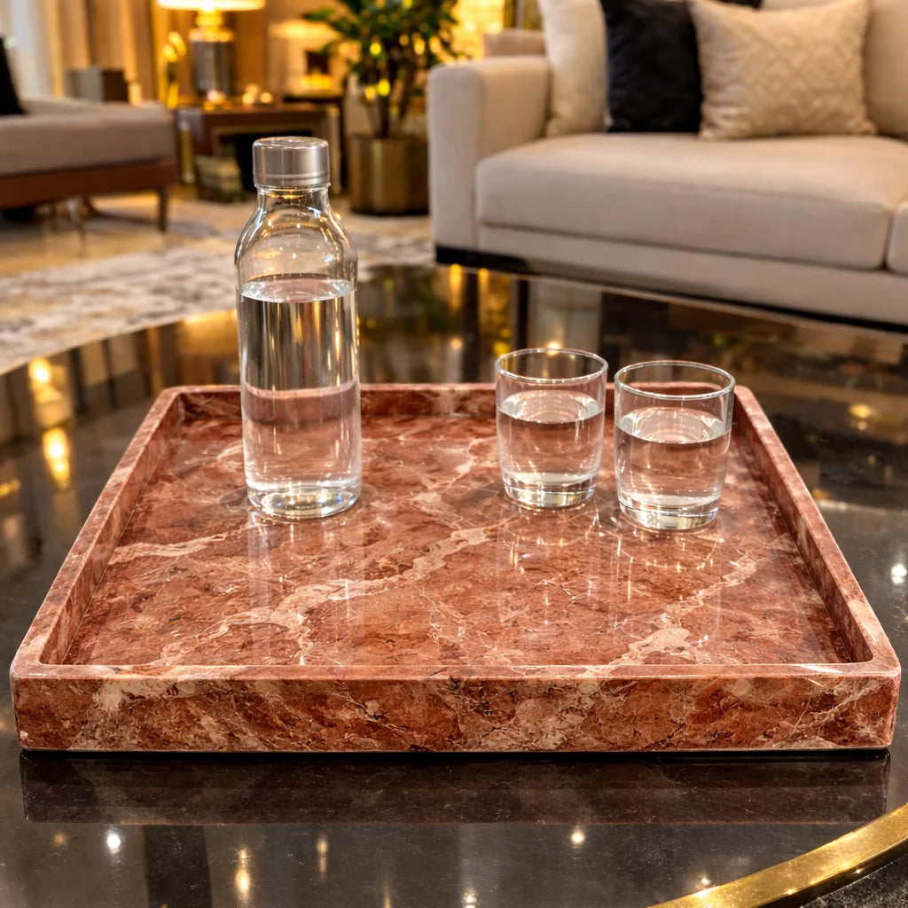 Gold Touch Marble Tray