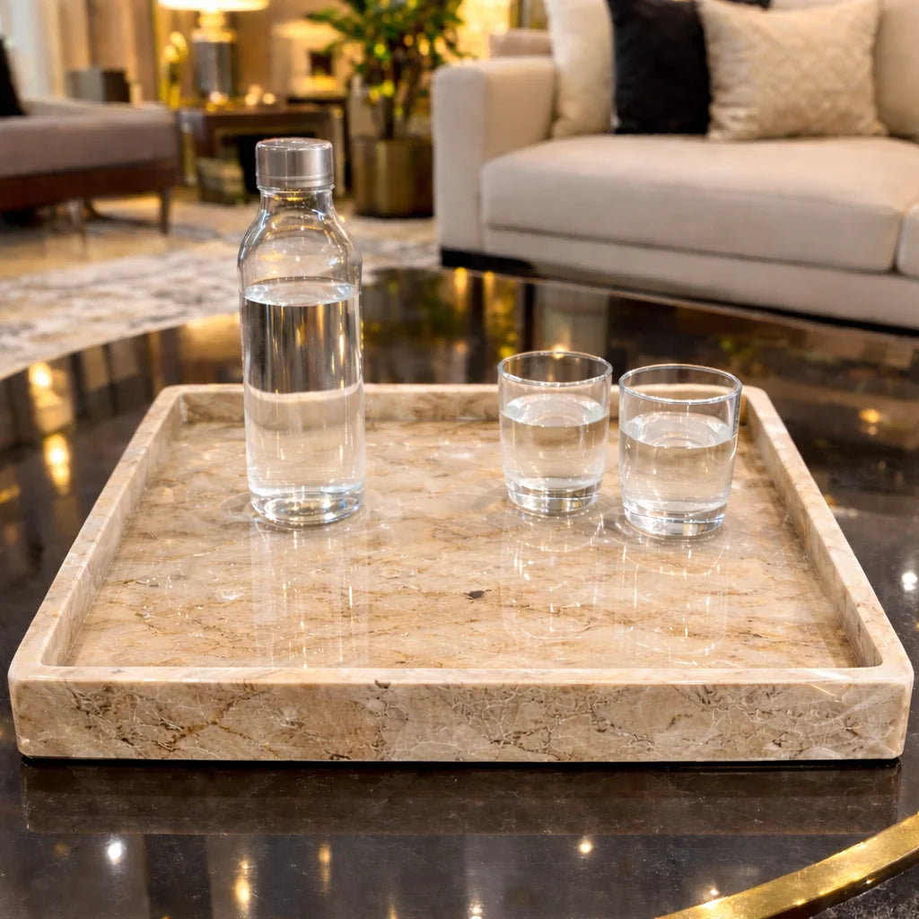 Gold Touch Marble Tray