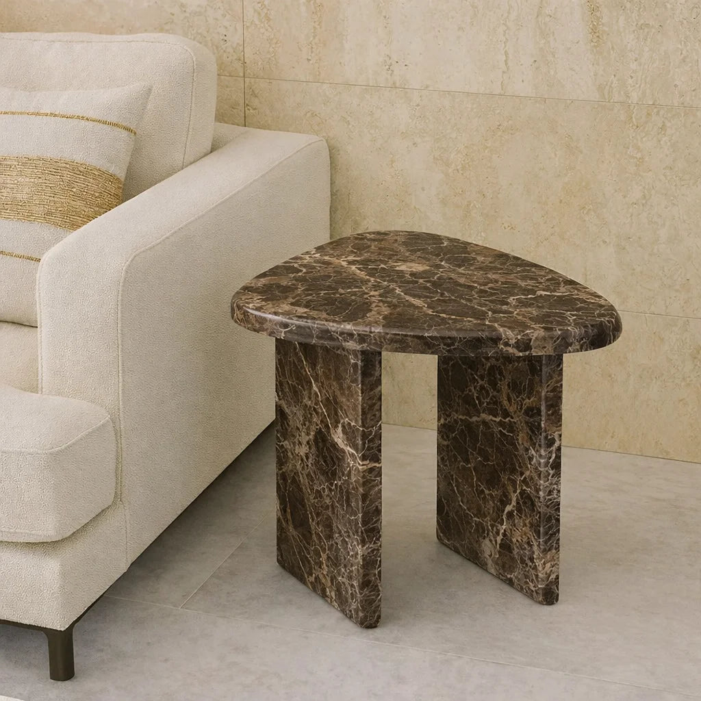 Valerio Luxe Stone Side Table
