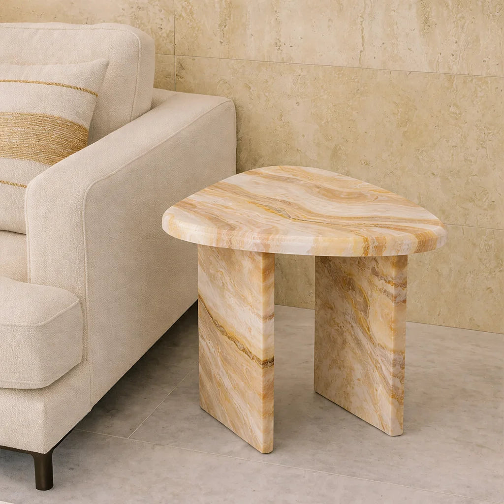 Valerio Luxe Stone Side Table