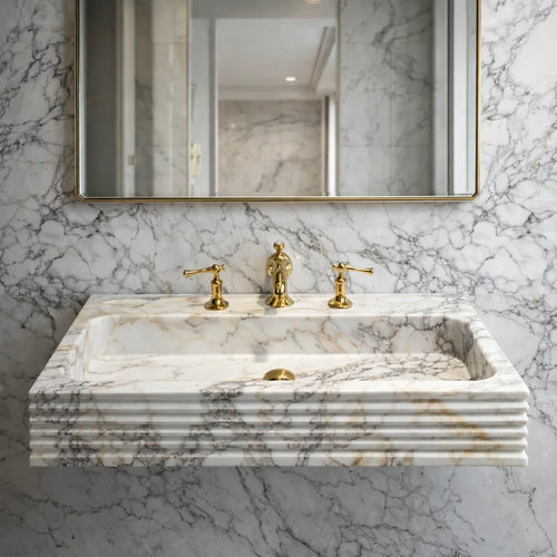 Hand-Carved  Viola Marble Sink