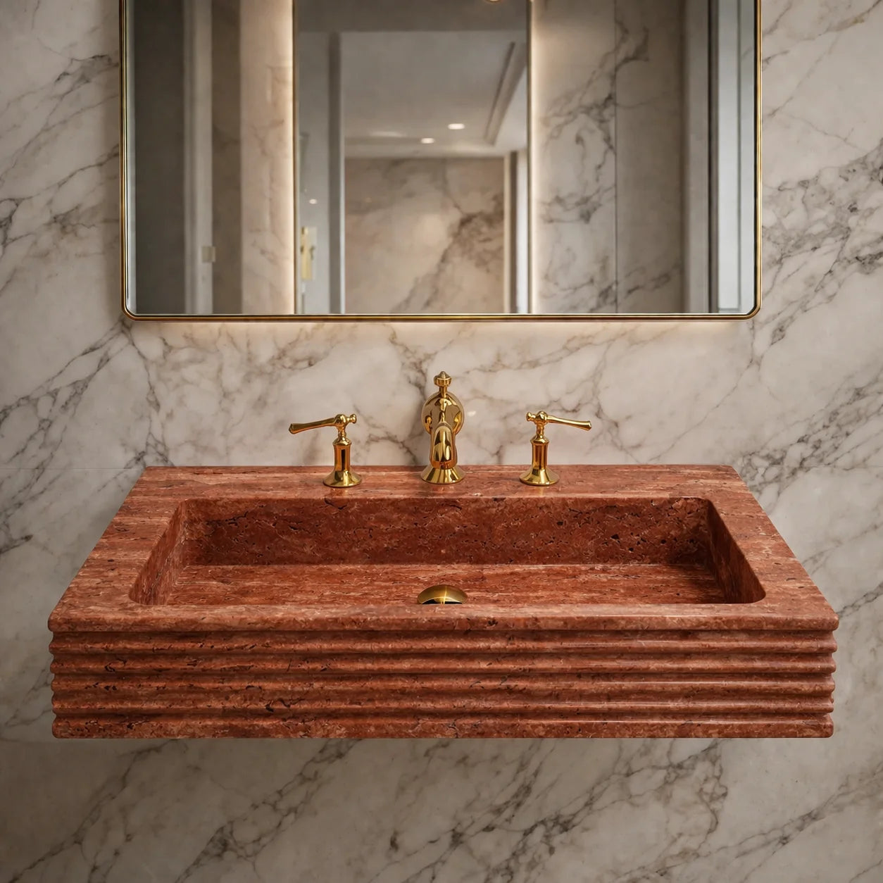 Hand-Carved  Viola Marble Sink