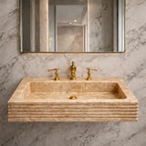 Hand-Carved  Viola Marble Sink