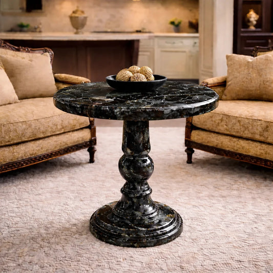 Gold Marble Pedestal coffee Table