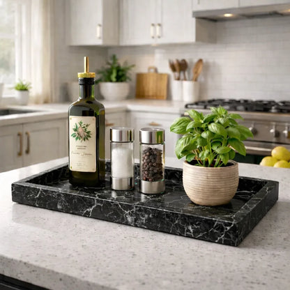 Handcrafted Marble Decorative Tray