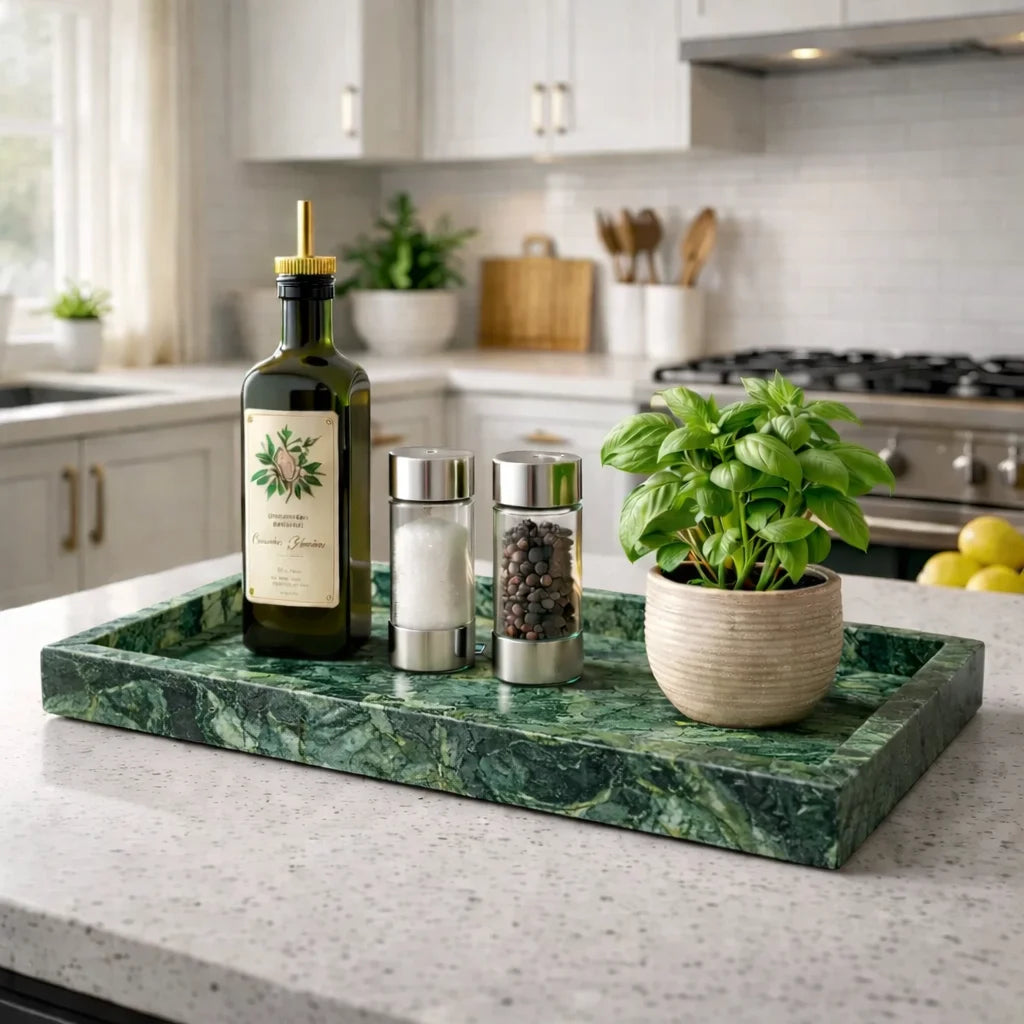 Handcrafted Marble Decorative Tray