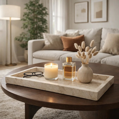 Handcrafted Marble Decorative Tray