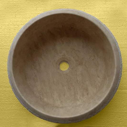 Handmade Beige Travertine Vessel Sink