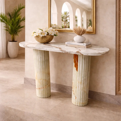 Lunara Fluted Marble Console