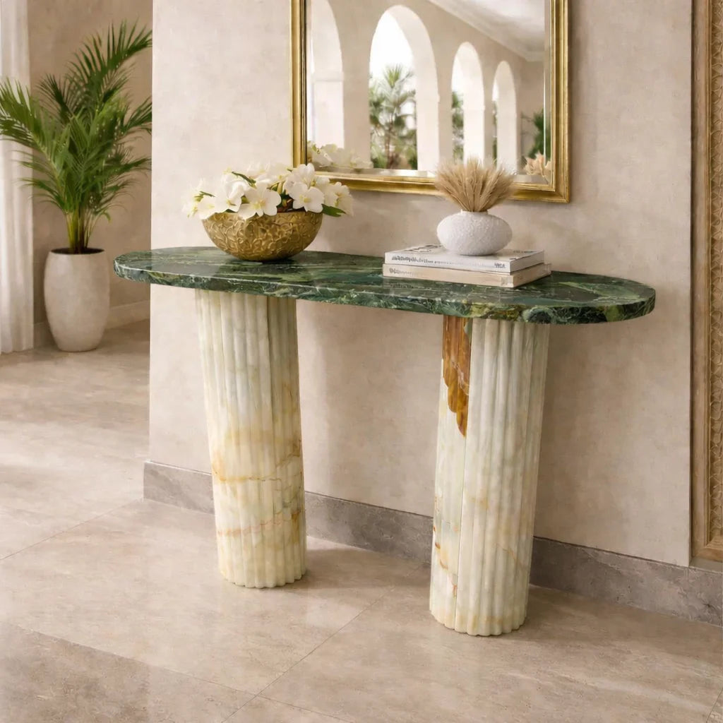 Lunara Fluted Marble Console